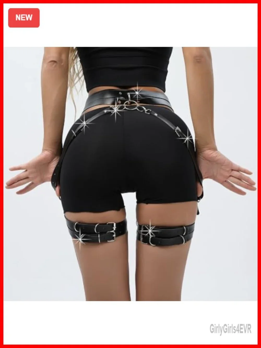 PU Leather Thigh Harness Punk Adjustable for Halloween Party Nightclub